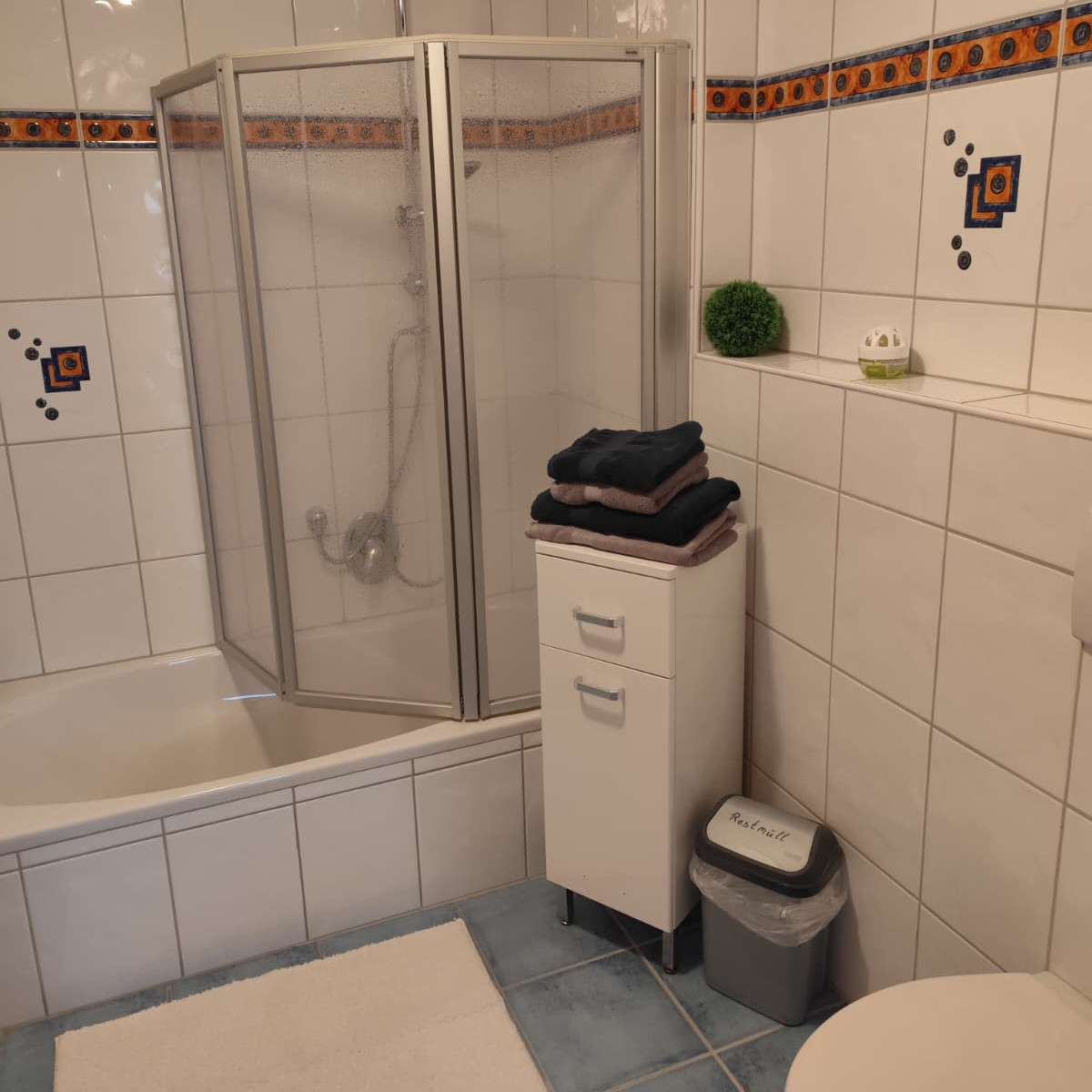 Dusche und Badewanne im Badezimmer